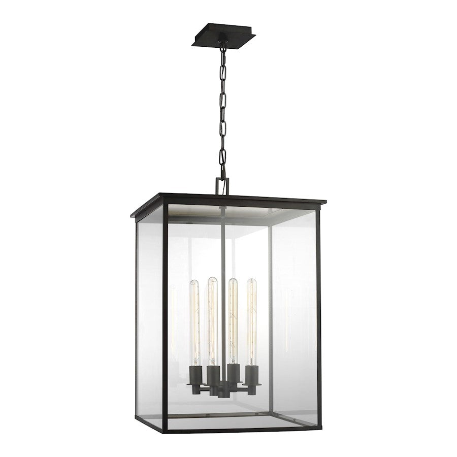 Visual Comfort Studio Freeport 4-Lt Large Out Pendant, Copper/Clear - CO1164HTCP