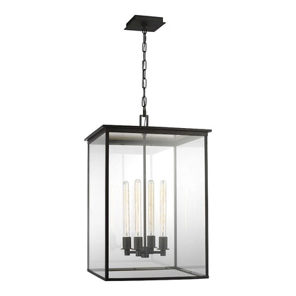 Visual Comfort Studio Freeport 4-Lt Large Out Pendant, Copper/Clear - CO1164HTCP