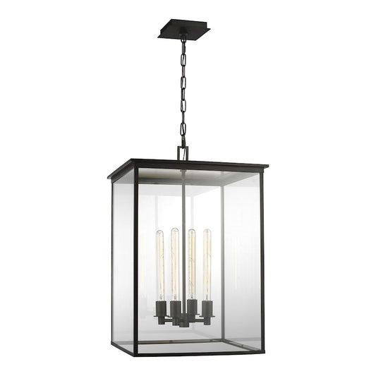 Visual Comfort Studio Freeport 4-Lt Large Out Pendant, Copper/Clear - CO1164HTCP