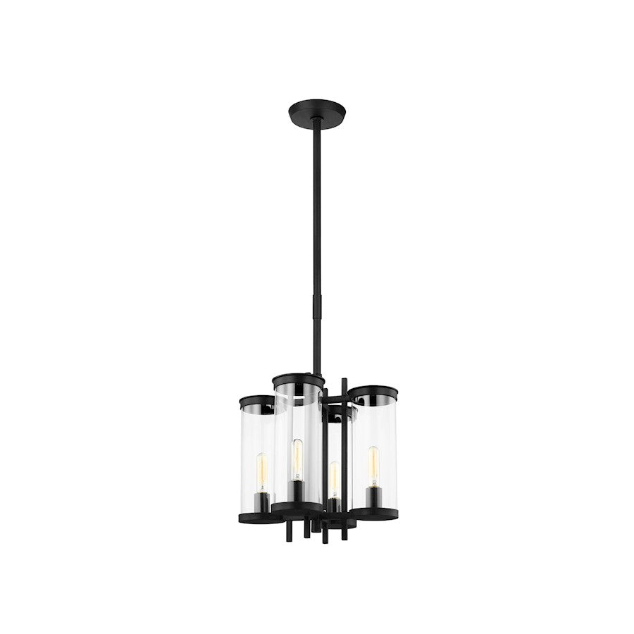 4-Light Outdoor Chandelier, Black