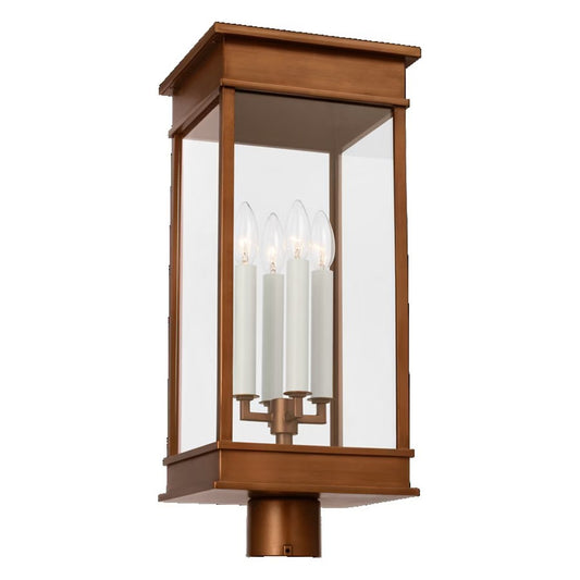 Visual Comfort Studio Cupertino 4Lt Outdoor Post Lantern, Copper - CO1524NCP