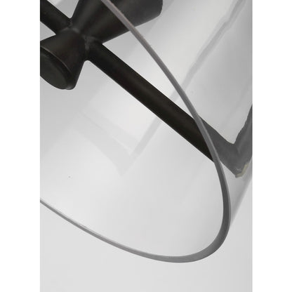 1 Light Med Pendant, Iron/Clear