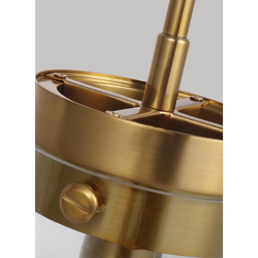 1 Light Wide Pendant, Burnished