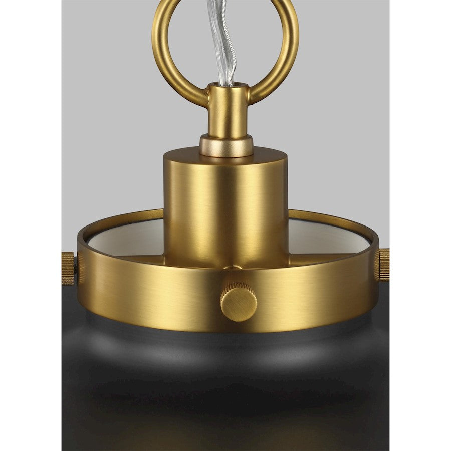 1 Light Med Wide Pendant, BK/BS