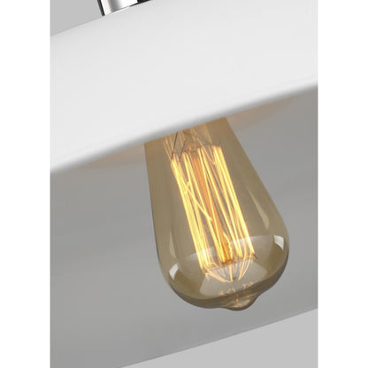 1 Light Med Wide Pendant, WH/Nickel