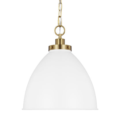 1 Light Med Dome Pendant, WH/BS