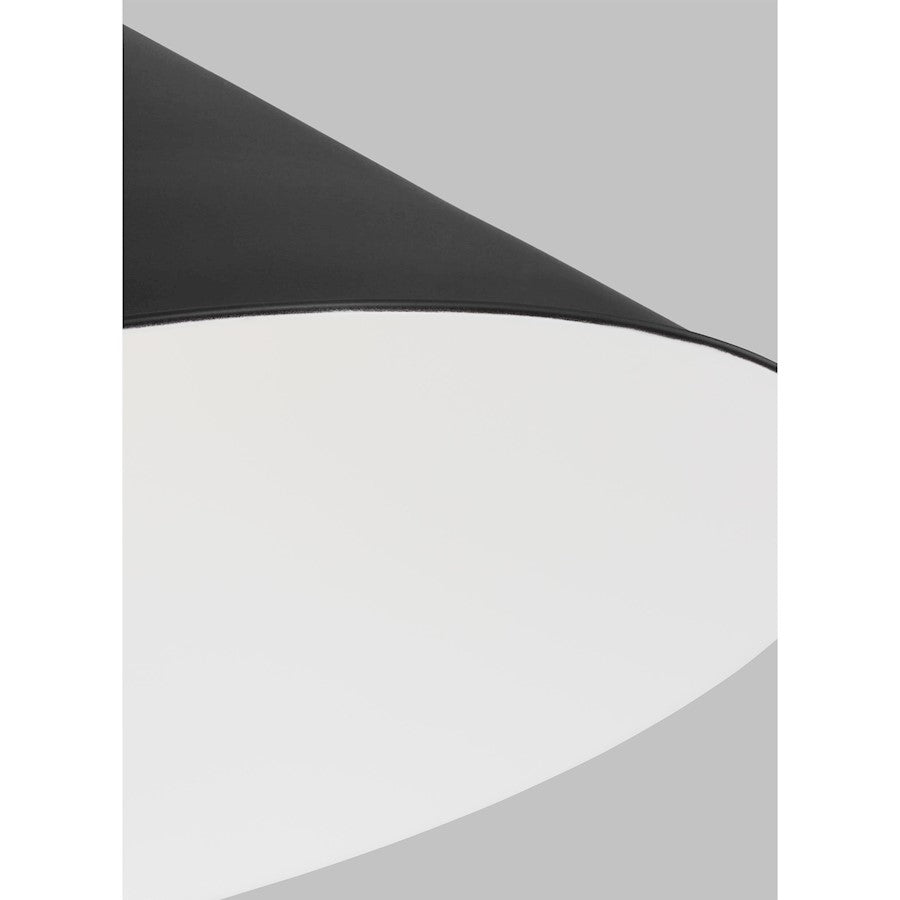 1 Light Wide Cone Pendant, BK/BS