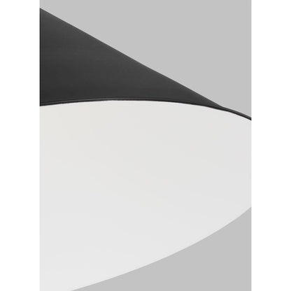 1 Light Wide Cone Pendant, BK/BS