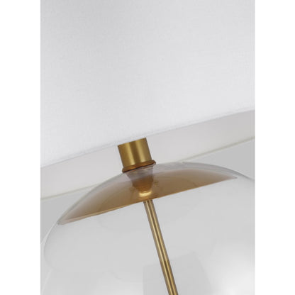 Studio Atlantic 1-Lt Table Lamp, Brass/White Linen