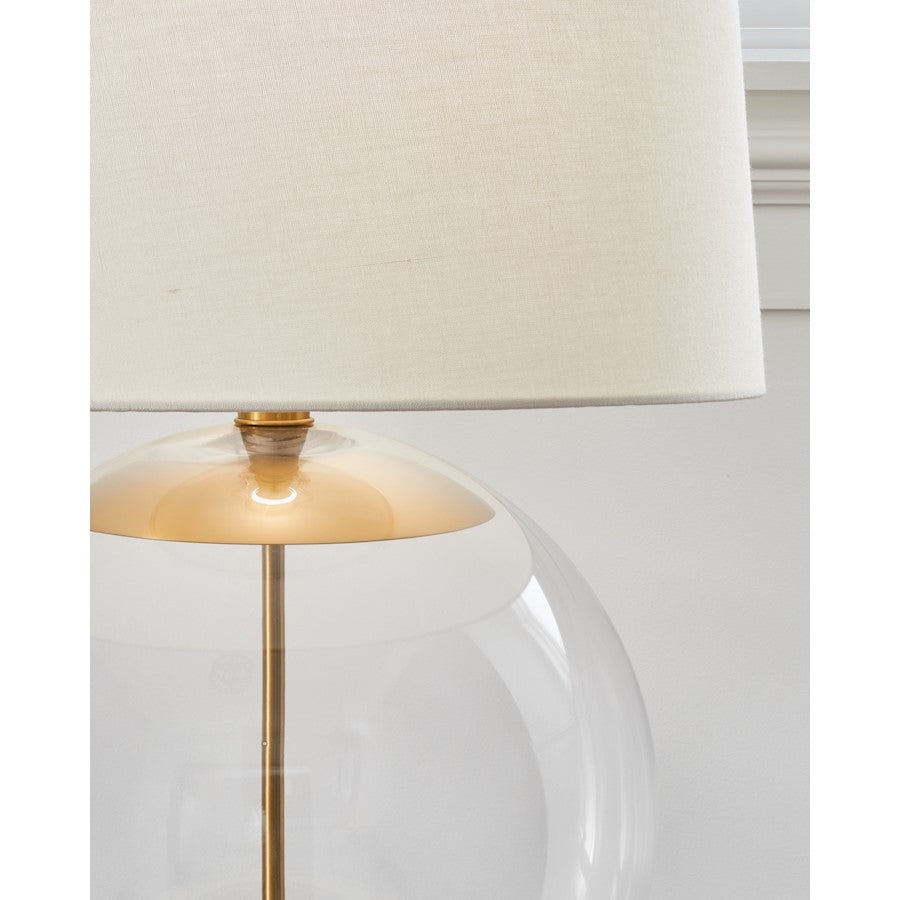 Studio Atlantic 1-Lt Table Lamp, Brass/White Linen