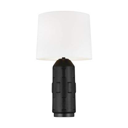 Studio Morada 1-Lt Med Table Lamp, Coal/White Linen