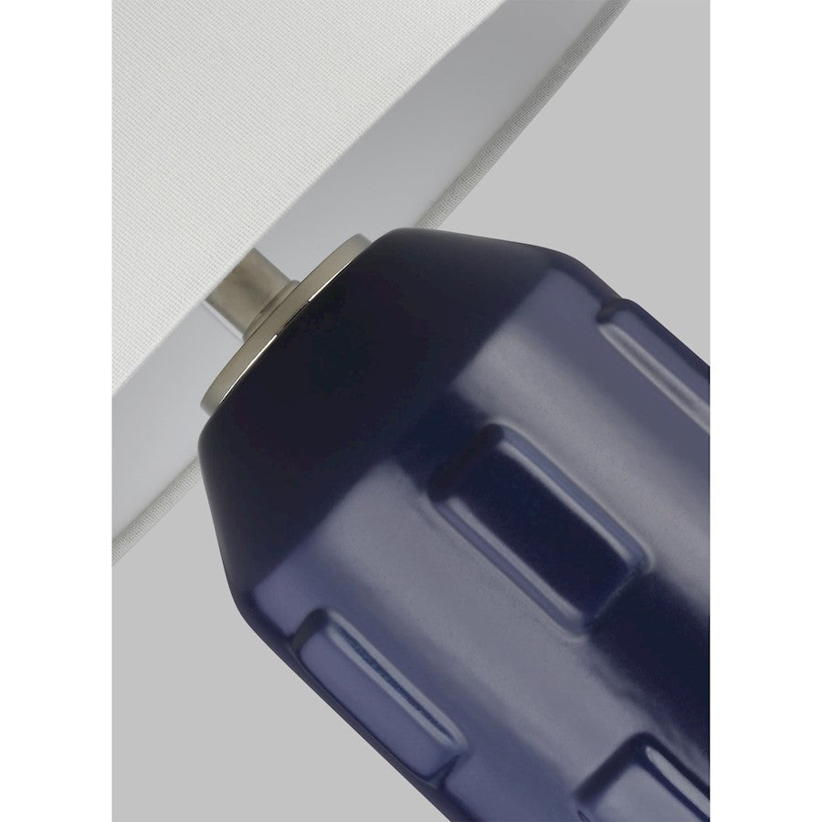 Studio Morada 1-Lt Med Table Lamp, Indigo/WH Linen