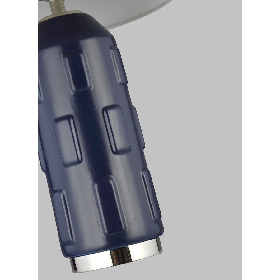 Studio Morada 1-Lt Med Table Lamp, Indigo/WH Linen