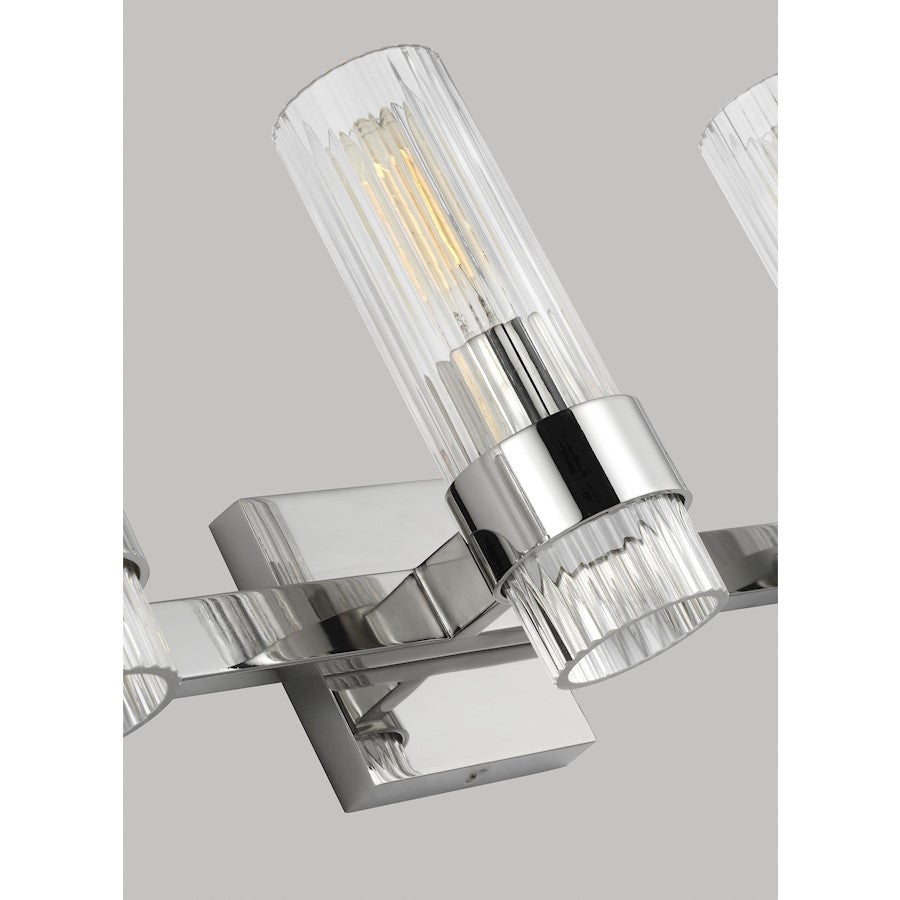 3 Light Bathroom Vanity Light, Polished Nickel