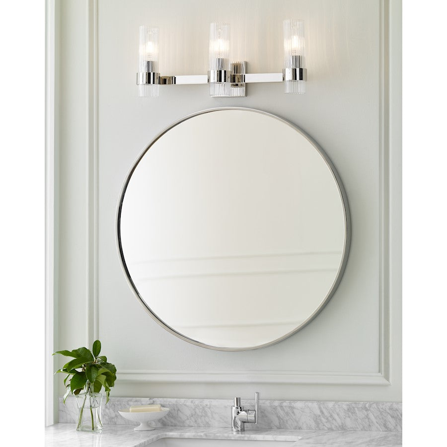 3 Light Bathroom Vanity Light, Polished Nickel