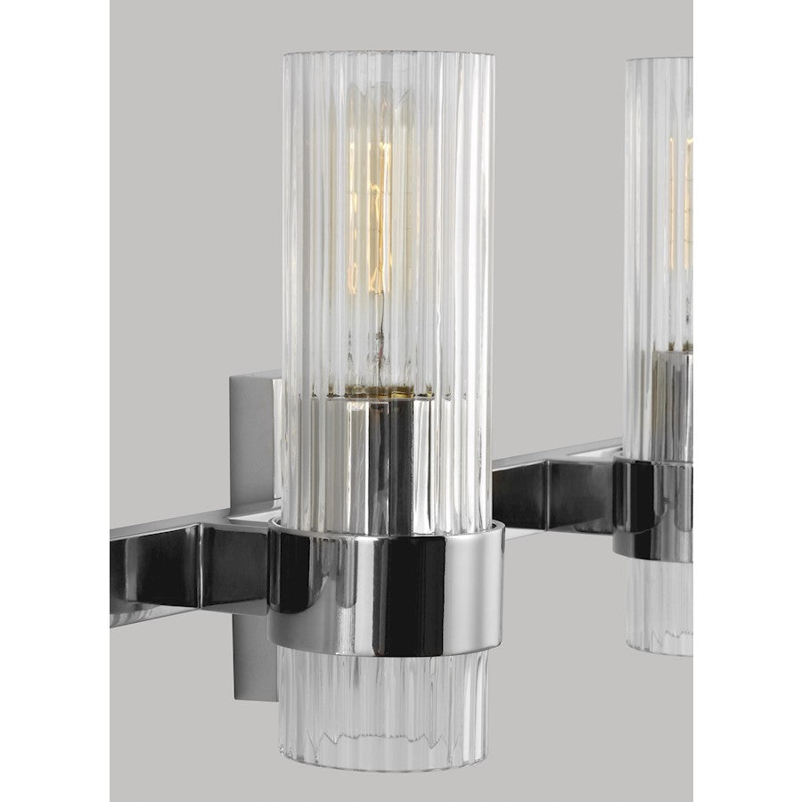 4 Light Bathroom Vanity Light, Polished Nickel