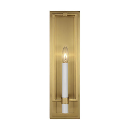 Visual Comfort Studio Marston 1 Light Tall Sconce, Burnished Brass - CW1241BBS