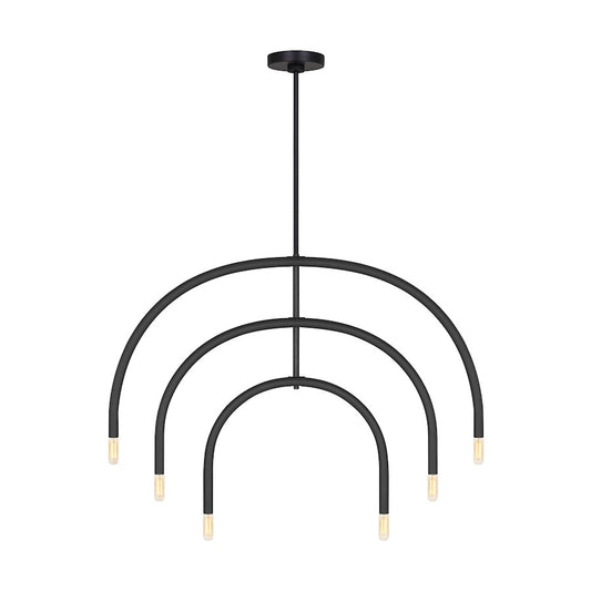 Visual Comfort Studio Hadden 6 Light Large Chandelier, Midnight - DJC1126MBK