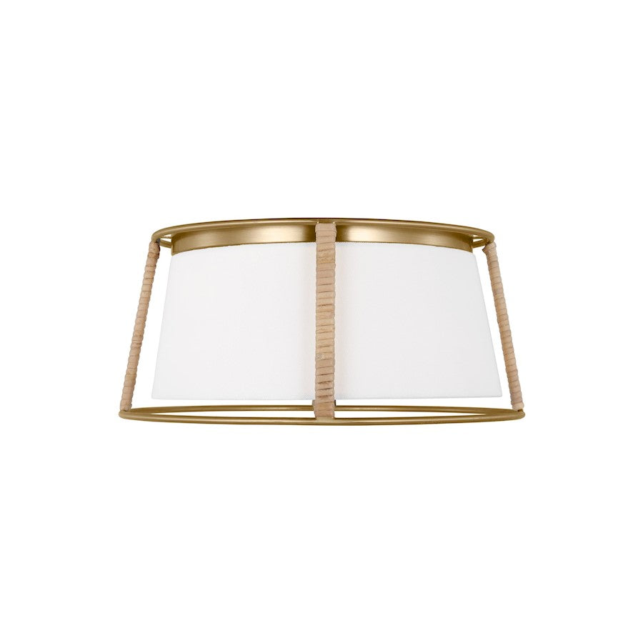 Visual Comfort Studio Cortes 2 Light Med Ceiling Flush, Brass/White - DJF1002SB