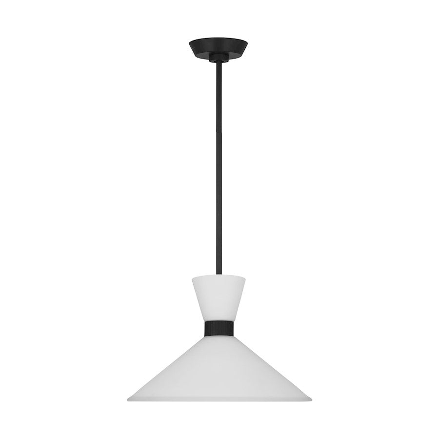 1 Light Med Pendant, Black