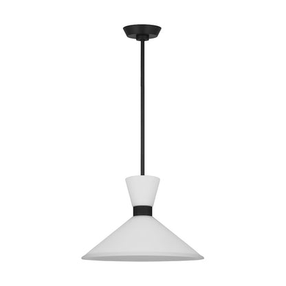 1 Light Med Pendant, Black