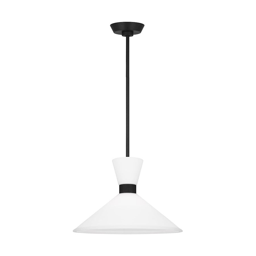 1 Light Med Pendant, Black