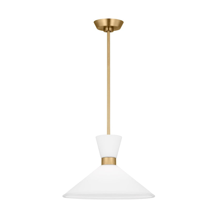 1 Light Med Pendant, Brass