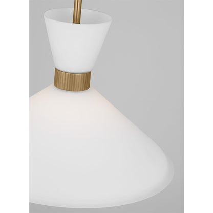 1 Light Med Pendant, Brass