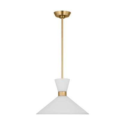 1 Light Med Pendant, Brass