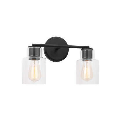 2 Light Bathroom Vanity Light, Midnight Black