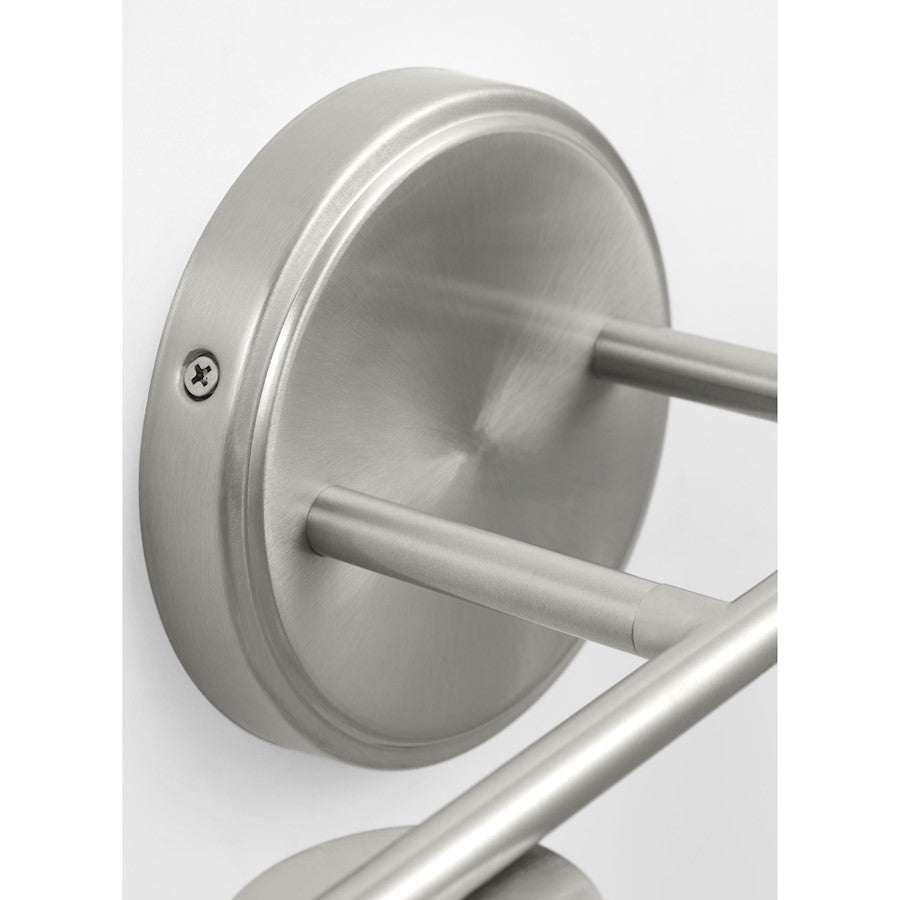 4 Light Bathroom Vanity Light, Brushed Steel