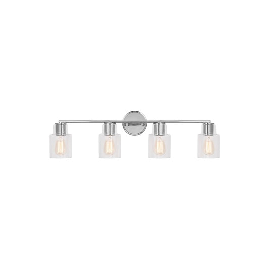 Visual Comfort Studio Sayward 4 Light Bath, Chrome/Clear - DJV1004CH