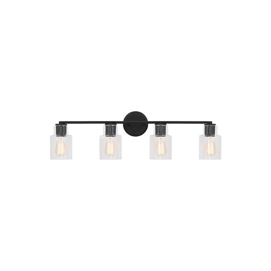 Visual Comfort Studio Sayward 4 Light Bath, Midnight Black/Clear - DJV1004MBK