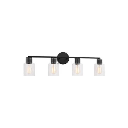 4 Light Bathroom Vanity Light, Midnight Black