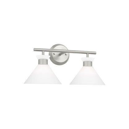 2 Light Bathroom Vanity Light, Brushed Steel