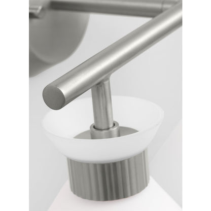 2 Light Bathroom Vanity Light, Brushed Steel