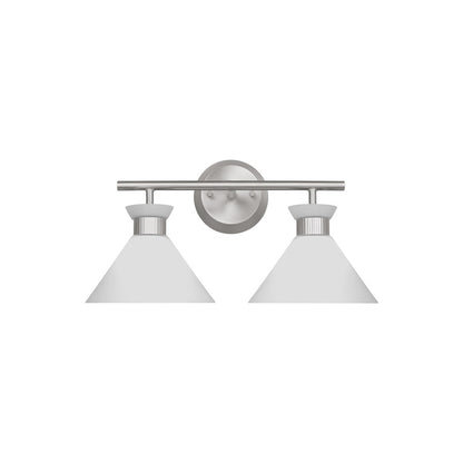 2 Light Bathroom Vanity Light, Brushed Steel