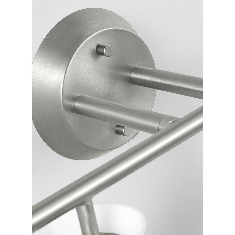 4 Light Bathroom Vanity Light, Brushed Steel