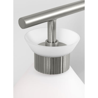 4 Light Bathroom Vanity Light, Brushed Steel