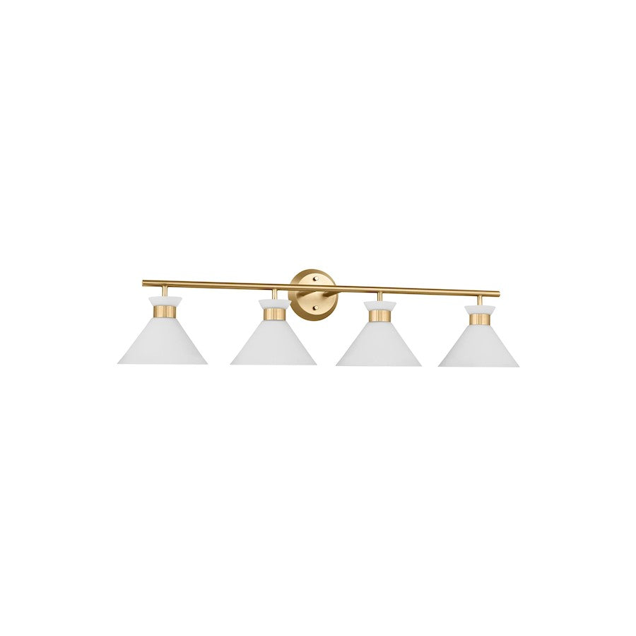 4 Light Bathroom Vanity Light, Satin Brass