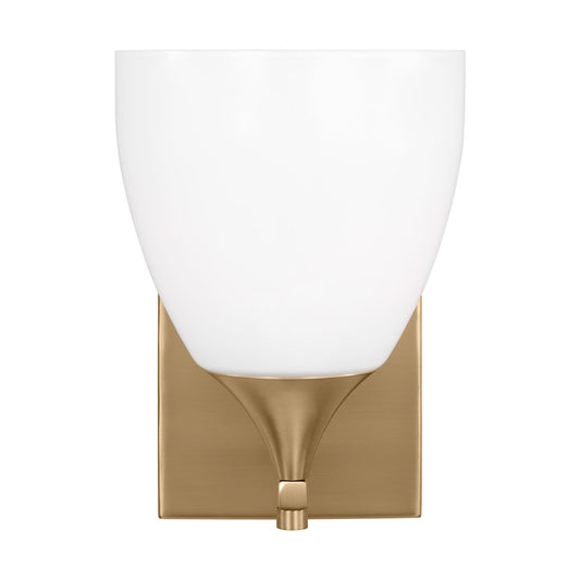 Visual Comfort Studio Toffino 1 Light Small Sconce, Satin Brass/Milk - DJV1021SB