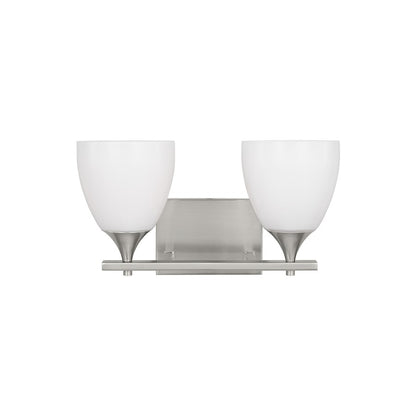 2 Light Bathroom Vanity Light, Brushed Steel