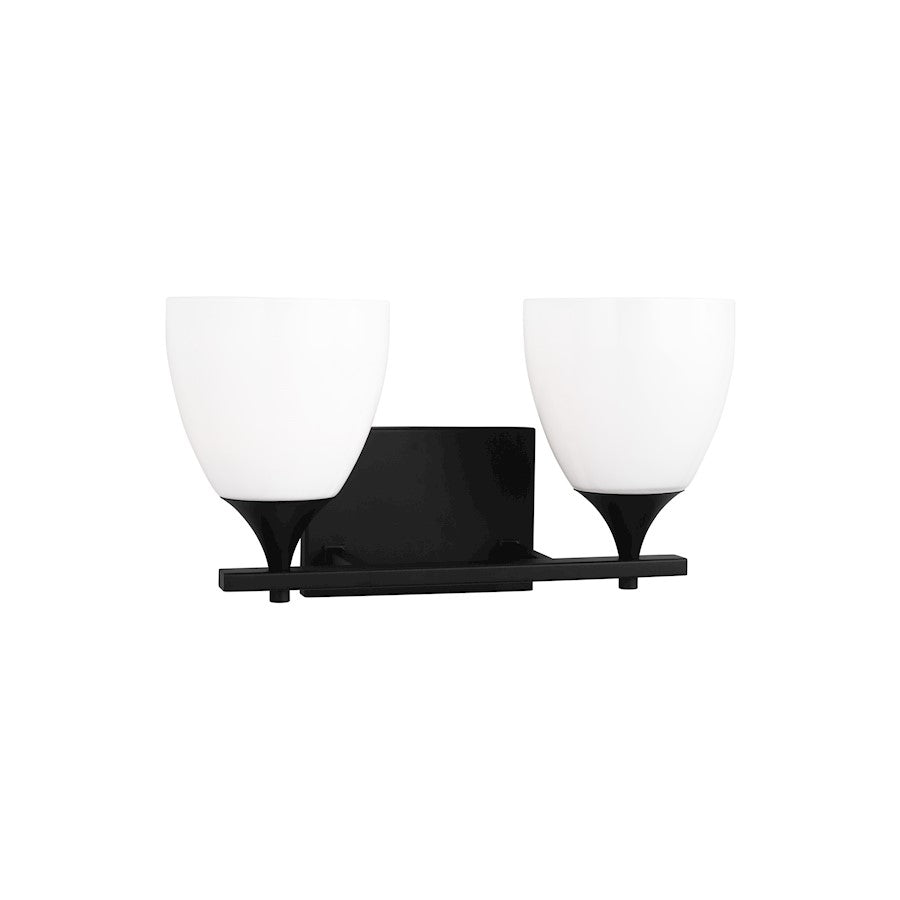 2 Light Bathroom Vanity Light, Midnight Black