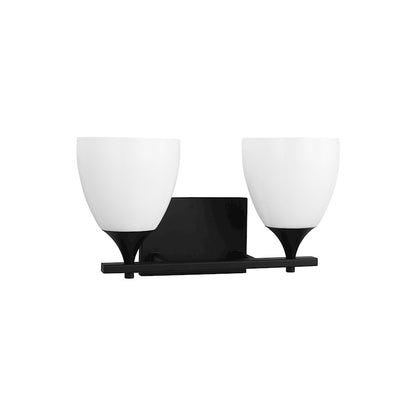 2 Light Bathroom Vanity Light, Midnight Black