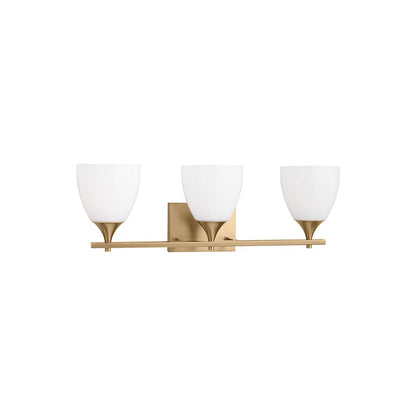 3 Light Bathroom Vanity Light, Satin Brass