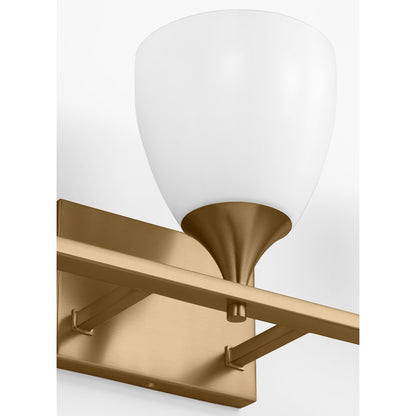 3 Light Bathroom Vanity Light, Satin Brass