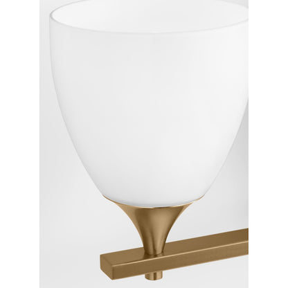 3 Light Bathroom Vanity Light, Satin Brass