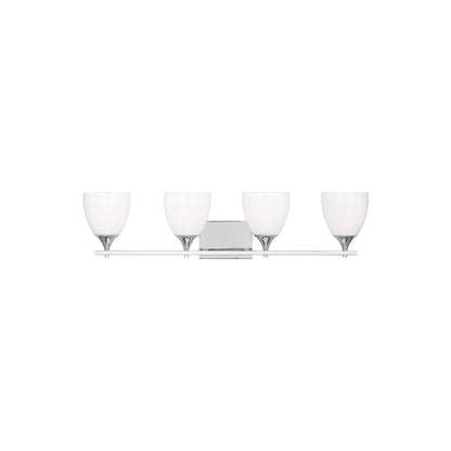 Visual Comfort Studio Toffino 4 Light Bath, Chrome/Milk - DJV1024CH