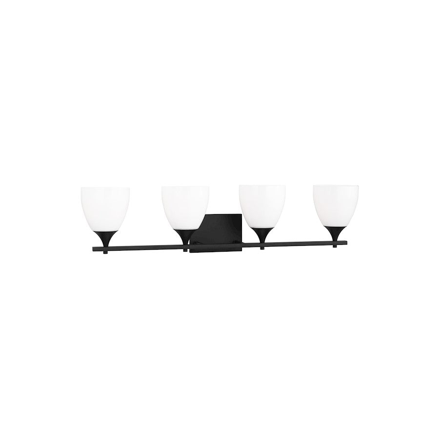 4 Light Bathroom Vanity Light, Midnight Black