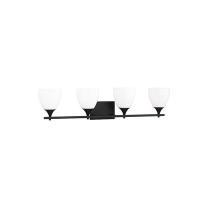 4 Light Bathroom Vanity Light, Midnight Black
